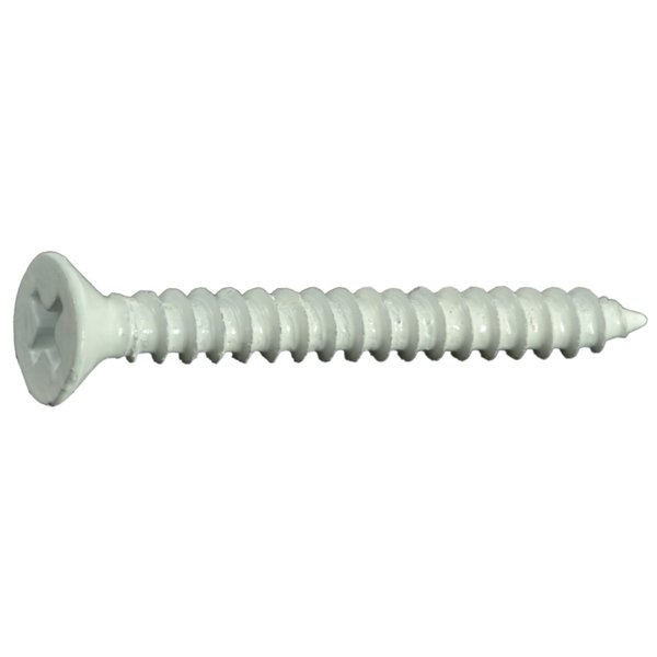 Midwest Fastener Sheet Metal Screw, #8 x 1-1/2 in, White Steel Flat Head Phillips Drive, 30 PK 36252